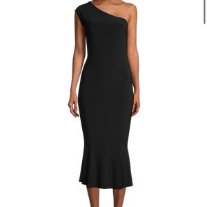 Norma Kamali One-Shoulder Fishtail Midi Dress